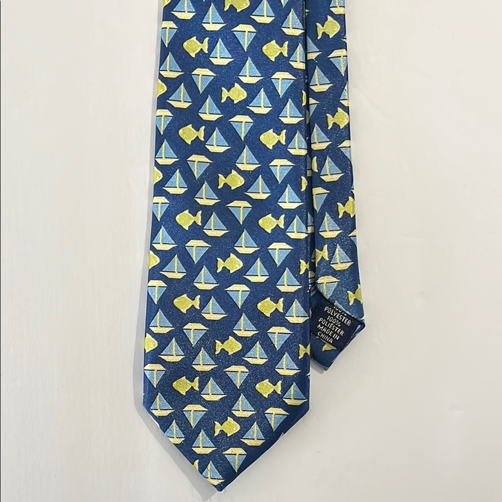 The Children’s Place Kids Blue Sailboat & Fish Pattern Adjustable Tie
